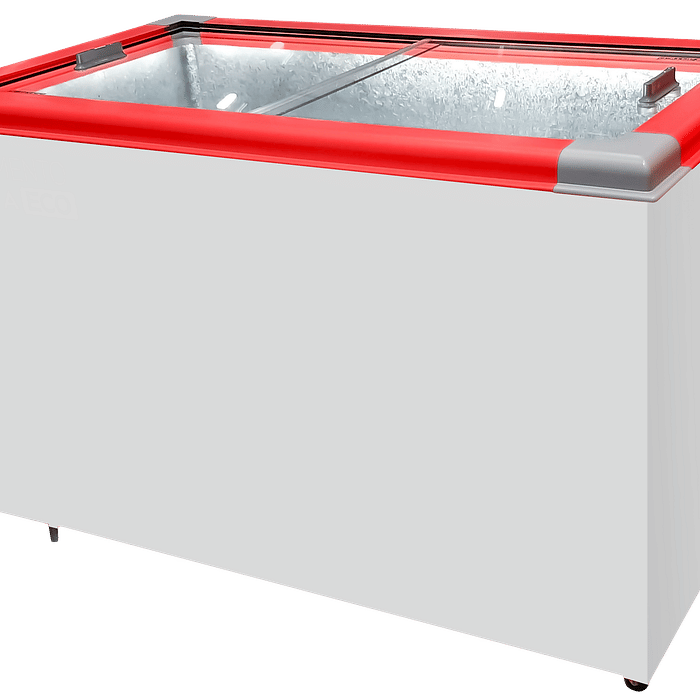 CONGELADOR FREEZER EXPOSITOR VITRINE ECO 350 .E. VERMELHO CAP EQUIV 380 LT