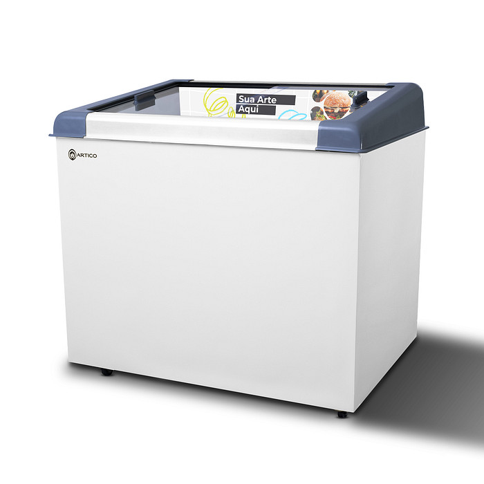 CONGELADOR FREEZER EXPOSITOR VITRINE NEW SLIM 250 BIVOLT VCC BRANCO CAP EQUIV 300 LT