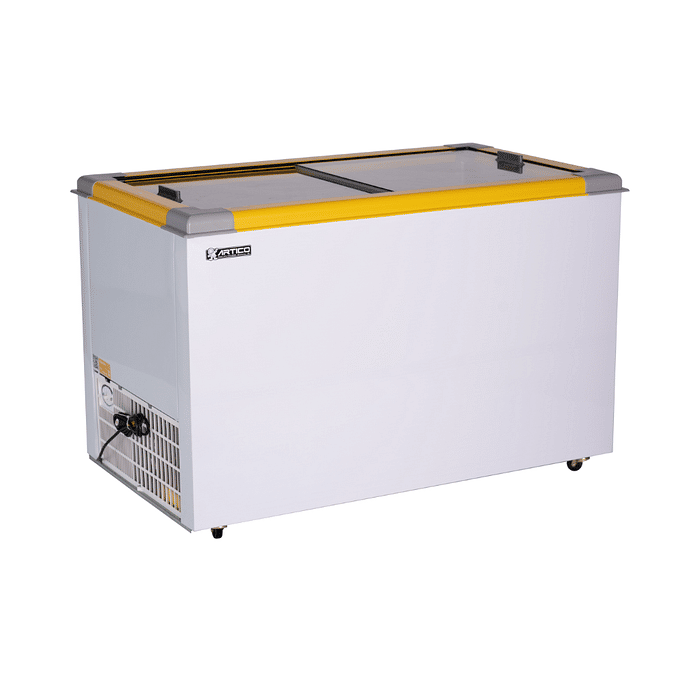 CONGELADOR FREEZER EXPOSITOR VITRINE ECO 350 .E. AMARELO CAP EQUIV 380 LT
