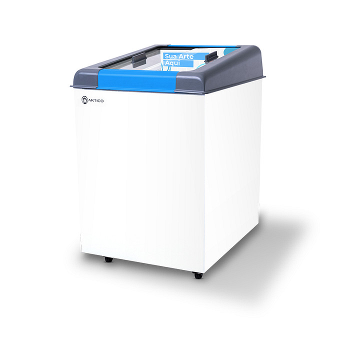 CONGELADOR FREEZER EXPOSITOR VITRINE NEW SLIM 150 BIVOLT VCC AZUL CAP EQUIV 120 LT