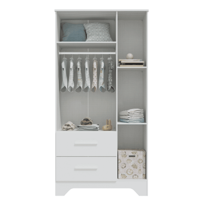 Guarda-Roupa Infantil 3 Portas em MDF Moveis Peroba Popy Branco
