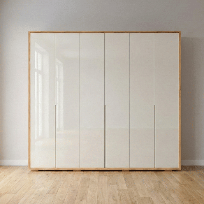 Guarda-Roupa 6 Portas Concept 2.7 Robel MDF Freijó com Off White 2,76 m