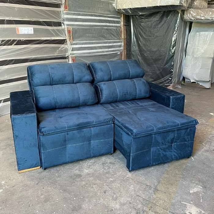 Sofá Retrátil e Reclinável Inovaflex Smart Milenium 3 Lugares Azul