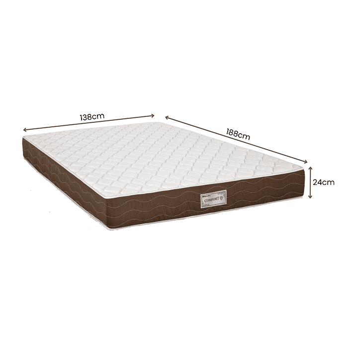 Colchão Casal com Molas Ensacadas Confort LN Reconflex 138x188x24cm