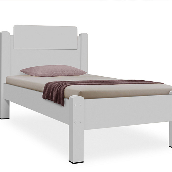 Cama Solteiro em MDF Paris Branco - Gabrielli Móveis