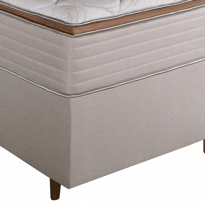 Conjunto Cama Box Queen Size Primore Casal 158cm, EPS com Espuma D45 - Bom Pastor