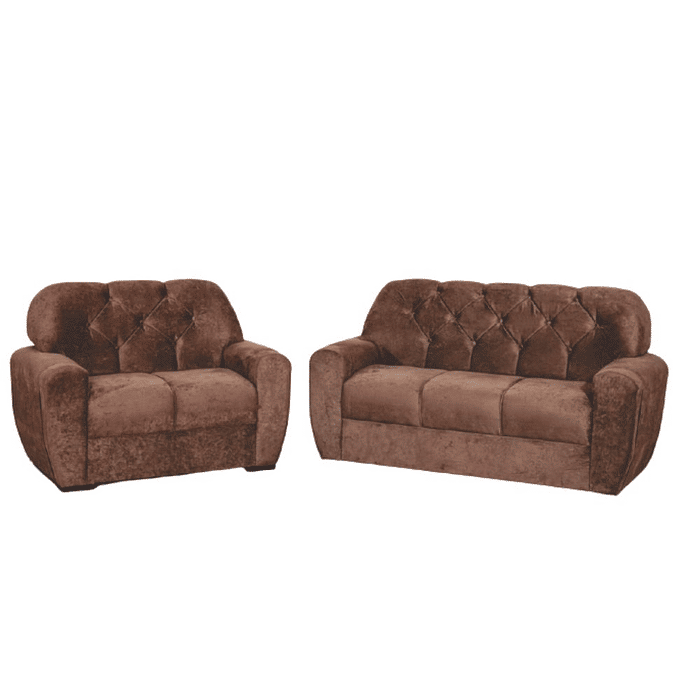 Sofá 3 e 2 Lugares Isis Marrom Malu Estofados