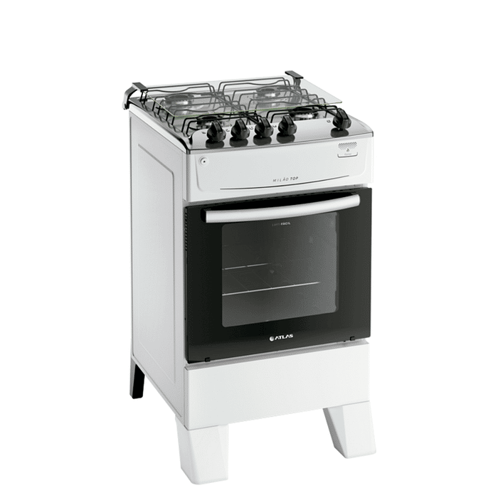 Fogão 4 Bocas Atlas Milão Top Acendimento automático Branco