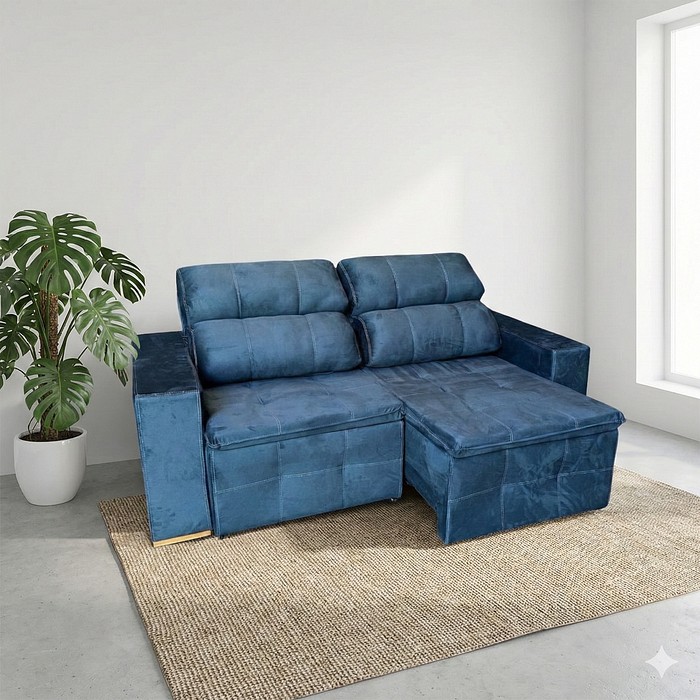 Sofá Retrátil e Reclinável Inovaflex Smart Milenium 3 Lugares Azul