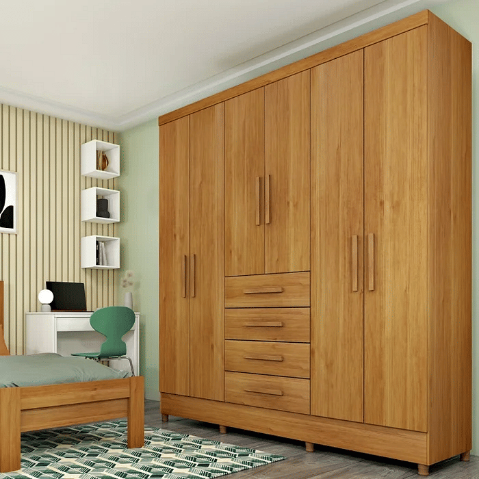 Guarda-Roupa Casal 6 Portas Tcil Móveis Arizona Cinamomo