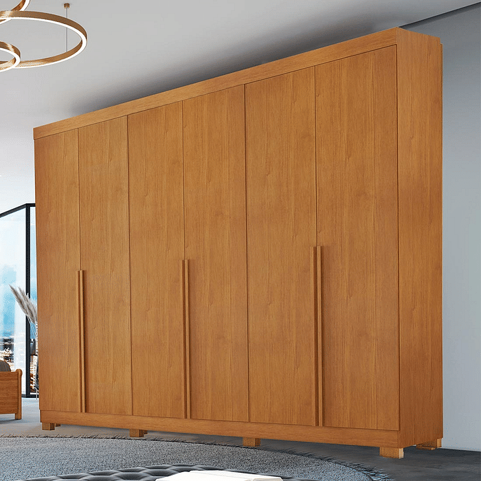 Guarda Roupa Casal Master 270 6 Portas, 100% MDF cor Nature - Bianchi