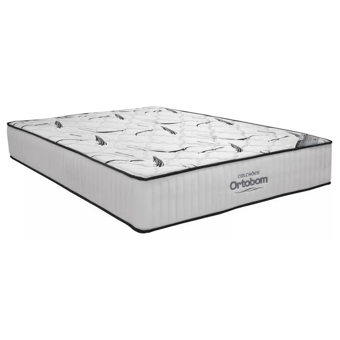 Colchão Ortobom Highfoam Espuma HR 45 Queen Cinza e Branco 158x198x28