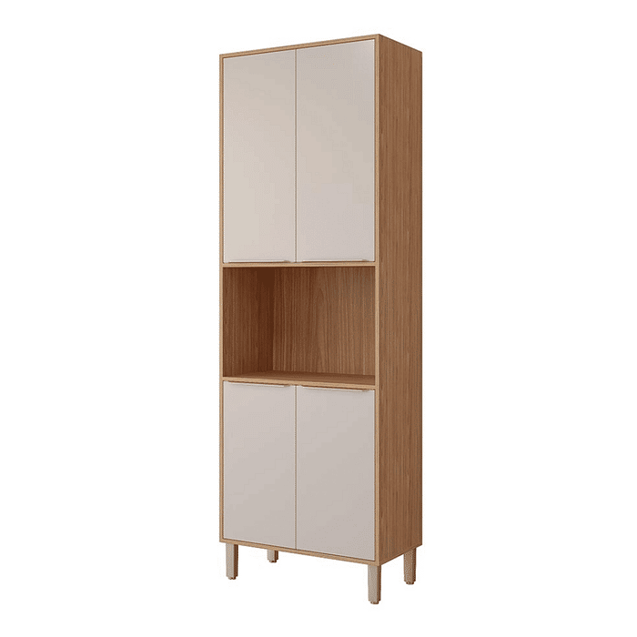 Cozinha Completa Modulada em MDF 5 Módulos MGM Esplêndida Freijó/Off White