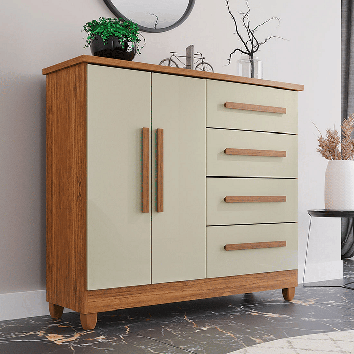 Cômoda Dubai Plus com Sapateira Cinamomo/Off White - Imop