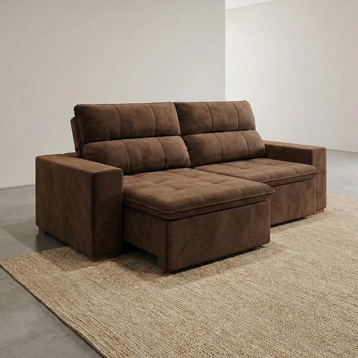 Sofá Retrátil e Reclinável Inovaflex Smart Milenium 3 Lugares Marrom