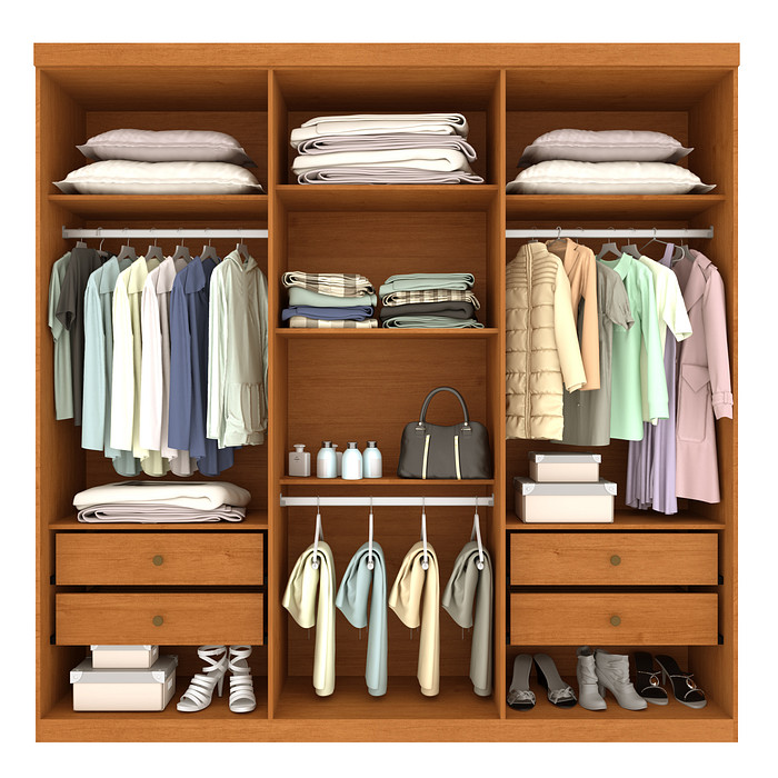 Guarda-Roupa Casal Lagos 6 Portas 4 Gavetas – Tcil Móveis (Cinamomo/Off White)