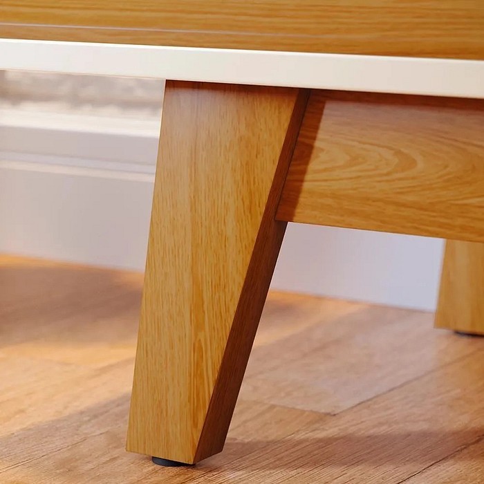 Rack Bancada Tv 70 Pol 2P 164 cm Atlas Cinamomo/Off White - Madetec