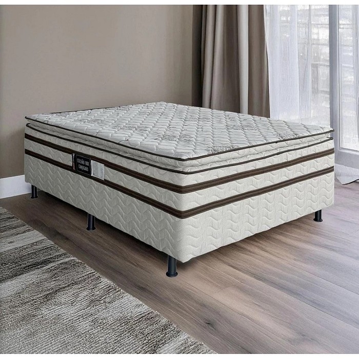 Cama Box Casal D28 com Pillow Top Design Master 138x188x64cm