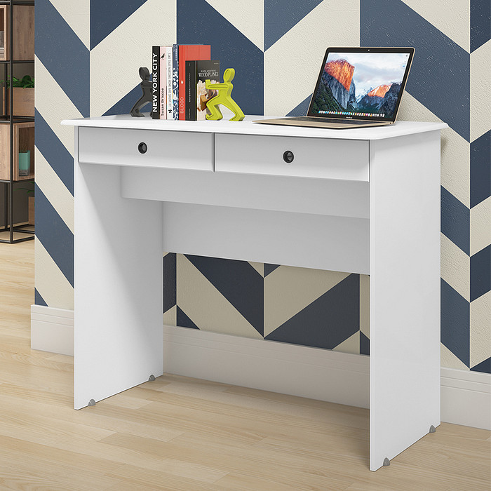 Escrivaninha 2 Gavetas EJ Móveis Branco
