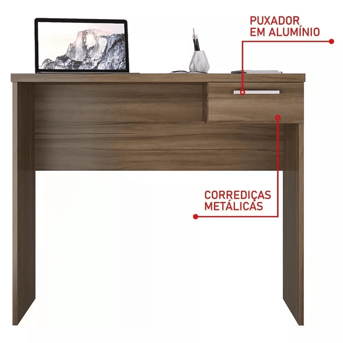 Escrivaninha/Mesa de Computador 1 Gaveta NT2000 Nogal - Notável