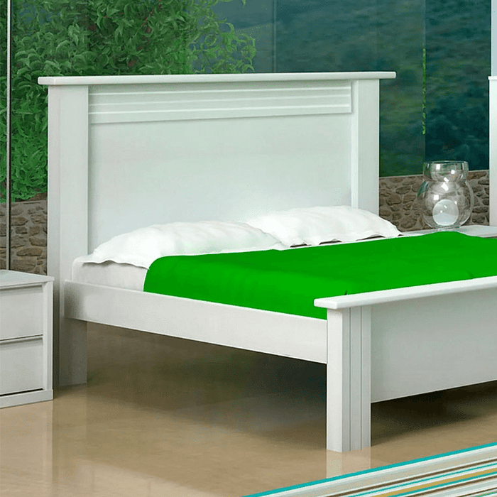 Cama Casal Plus em MDF Branco - Bom Pastor
