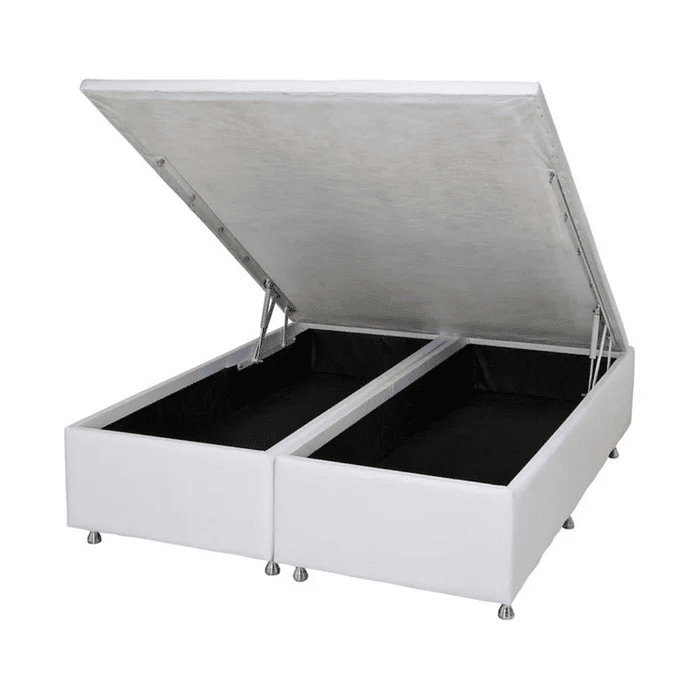 Base Bau Sommier Phys Courino Branco 158x198X39 Queen- Ortobom 