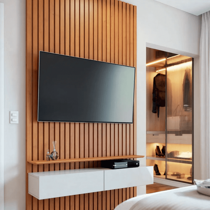 Painel Ripado para TV 55 Polegadas Imcal Prime 1.4 Nature/Off White