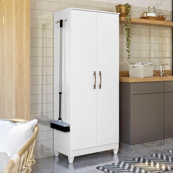 Armário Multiuso Jade 70cm 2 Portas Branco Moval 