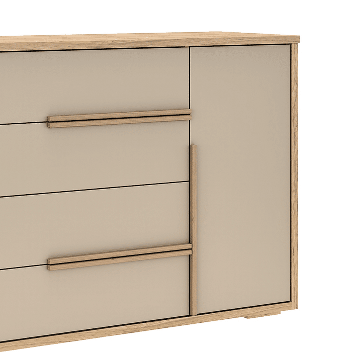 Cômoda Sapateira Concept Robel 4 Gavetas 1 Porta Hanover/Fendi 100% MDF