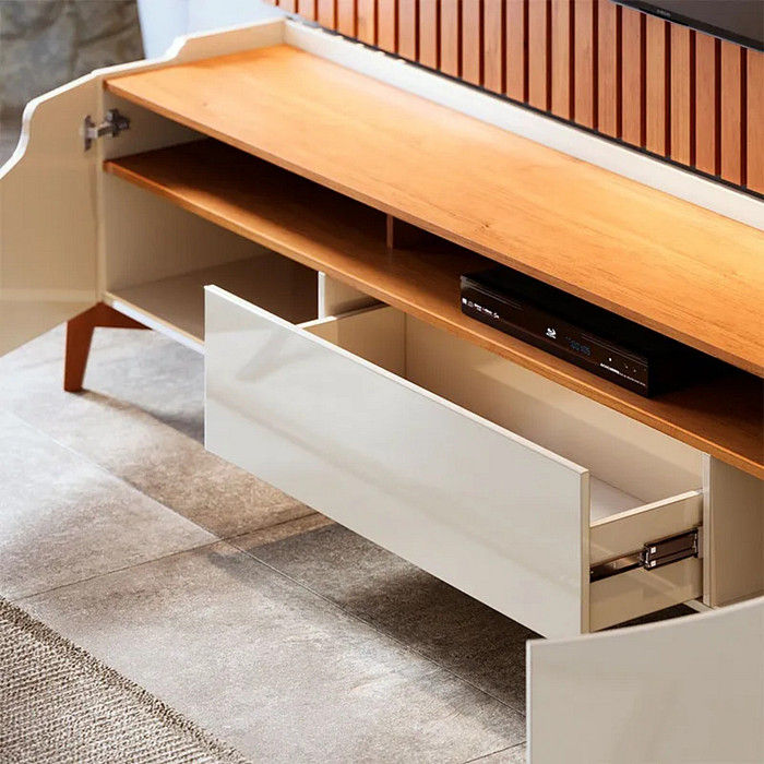 Guarda-Roupa Casal Modulado Tivoli 3 Peças 100% MDF, Natural/Bege - Bom Pastor