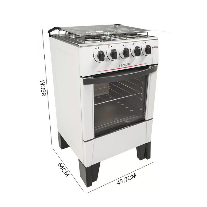 Fogão 4 Bocas Braslar Sirius Simples Branco