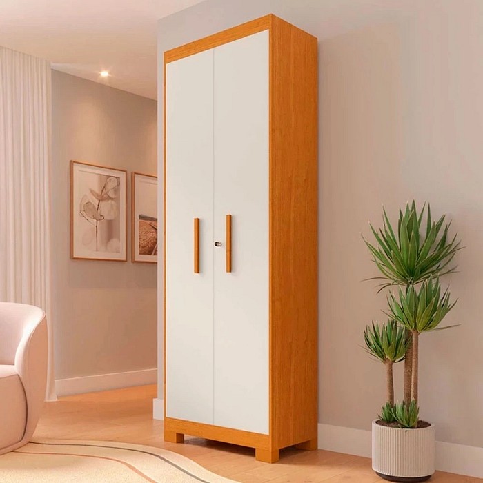 Multiuso 2 Portas Abrir ACP Íris 100% MDF com Chave Cinamomo Off White