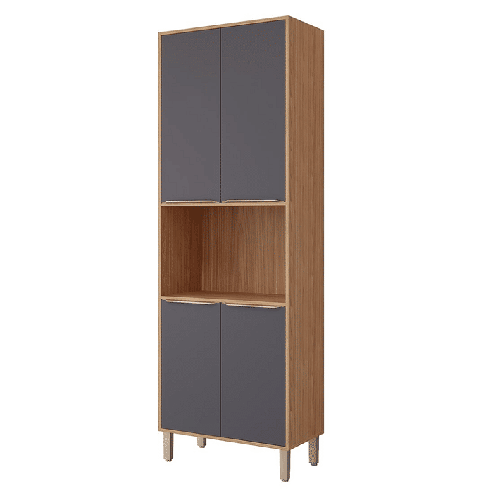 Paneleiro em MDF 4 Portas com Nicho para Forno MGM Esplendida Freijó/Titanio