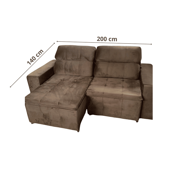 Sofá Retrátil e Reclinável Inovaflex Smart Milenium 3 Lugares Marrom