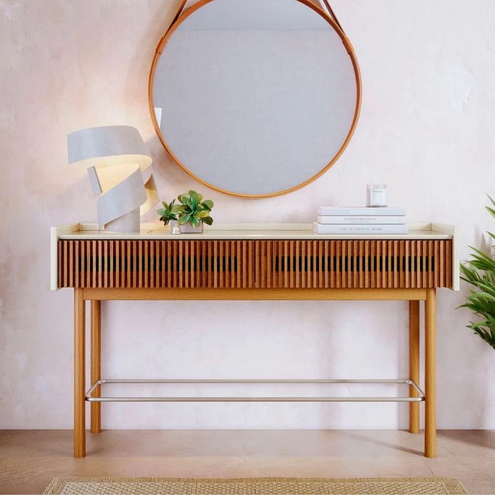 Aparador Dune Ripado 140cm Imcal 2 Gavetas Fecho Toque Madeira Maciça Corrediças Telescópicas -  Off White 