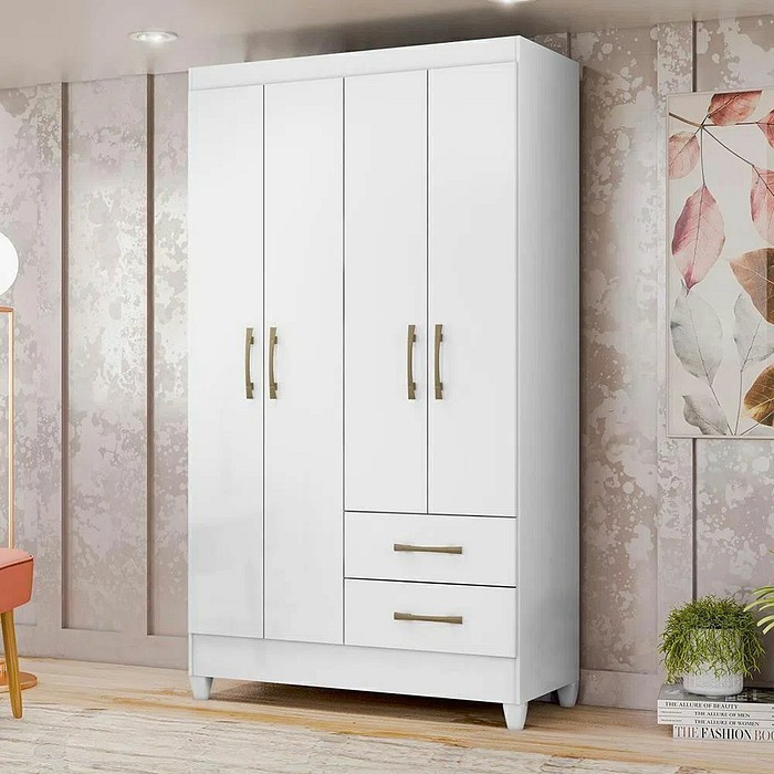 Guarda-Roupa Solteiro 4 Portas  Moval Chile Branco