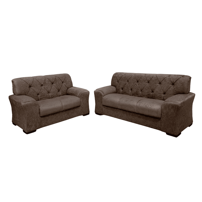 Conjunto de Sofá 2x3 Lugares Caribe Castor Capitonê Masterflex