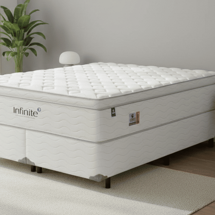 Conjunto Base Box com Colchão Queen Molas Ensacadas Sonos Infinite 158X198X60