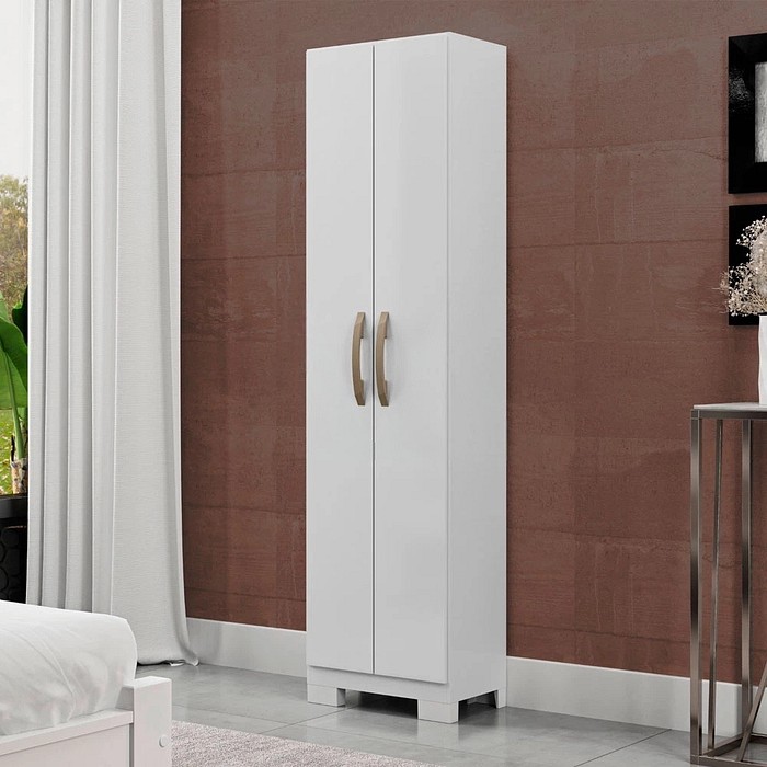 Armário Multiuso com 2 Portas Elara MX Móveis Branco com Pés