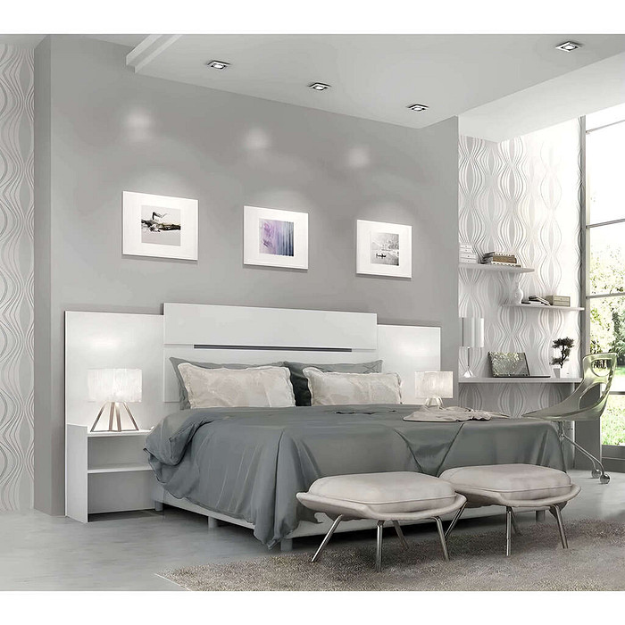 Cabeceira de Casal, Queen ou Solteiro em MDF Mila Extensível Branco - Panan