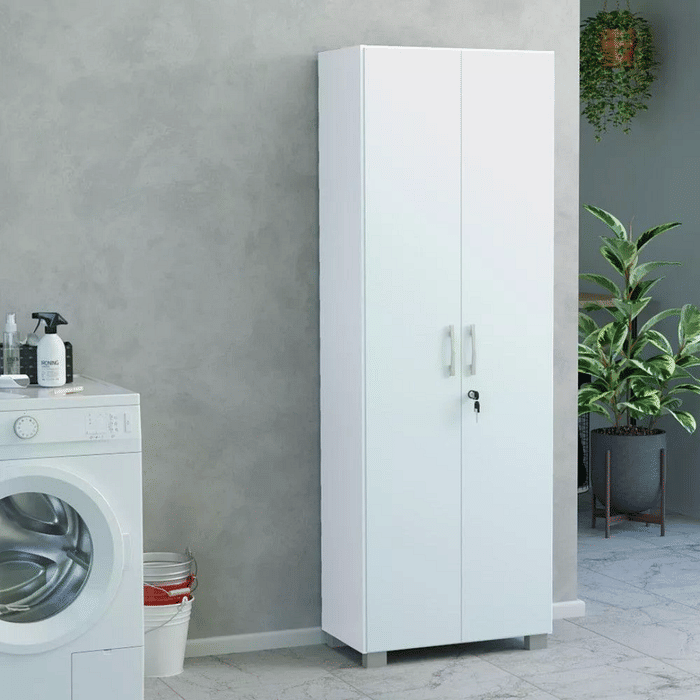 Armário Multiuso 2 Portas Com Chave, Vegas San Marino Branco