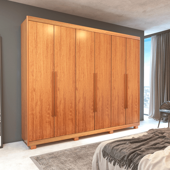 Guarda Roupa Casal Divine Plus 06 portas 100% MDF Naturalle - Bom Pastor