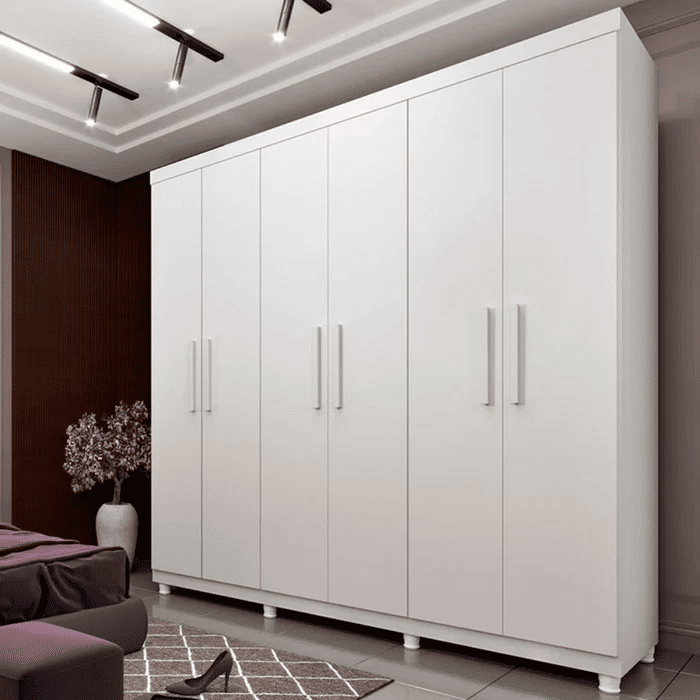 Guarda-Roupa Casal 6 Portas Olimpo Branco -  Tcil Móveis 