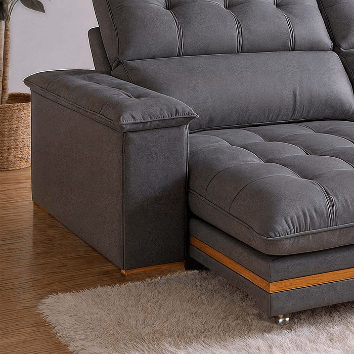 Sofá Retrátil e Reclinável Avila 290cm com Molas 2036 - Bom Pastor