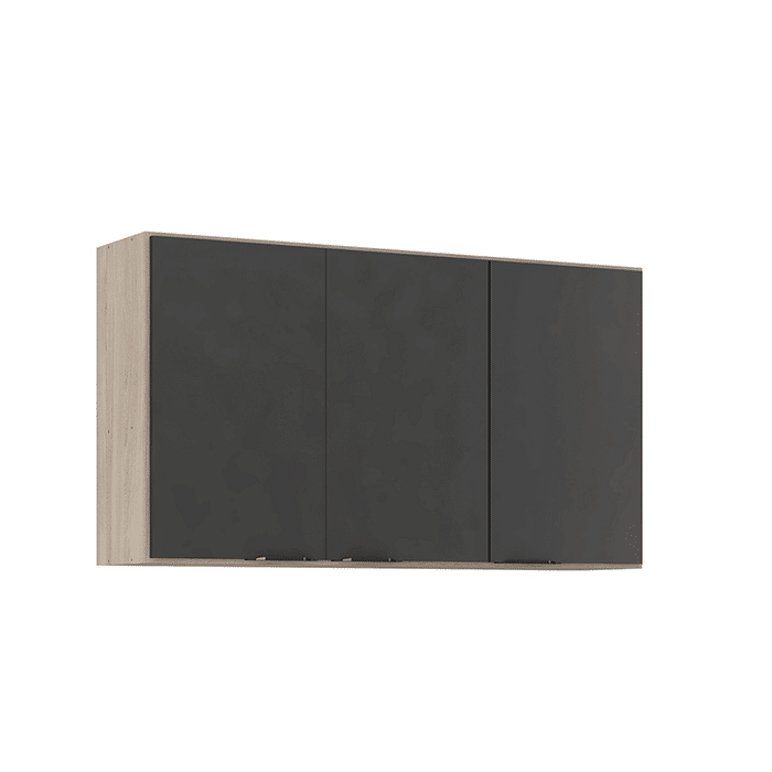 Armário Aéreo de Cozinha 3 Portas, Firenze 120cm - Demobile - Avela/Grafite