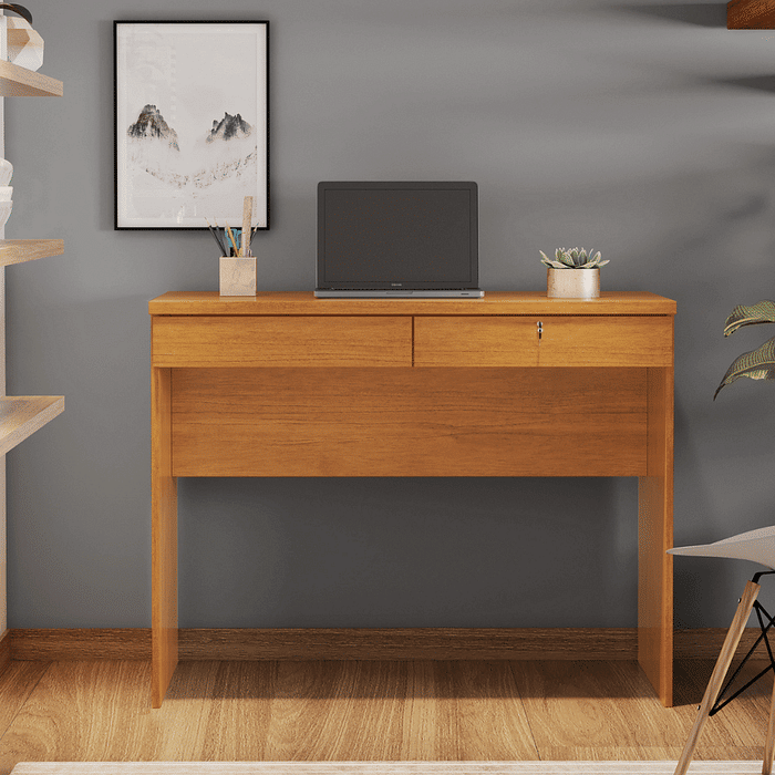 Escrivaninha Felicia 2 Gavetas e Chave Cinamomo JCM