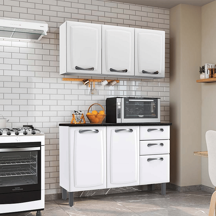 Cozinha em Aço New Premium 2 peças cor Branco - Itatiaia