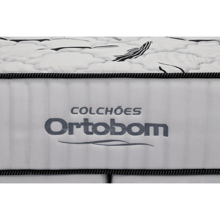 Colchão Ortobom Highfoam Espuma HR 45 Casal Cinza e Branco 138x188x28