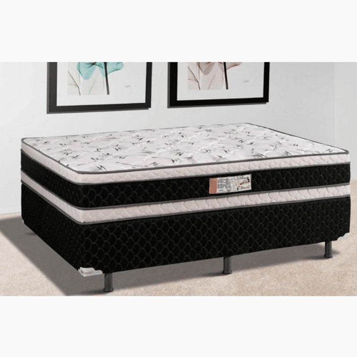 Cama Box Solteiro (Colchão + Base) Paris 88x188 Molas Ensacadas Topázio