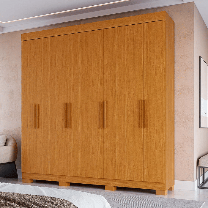 Guarda-Roupa Casal 100% MDF 8 Portas ACP Móveis Hanna Cinamomo